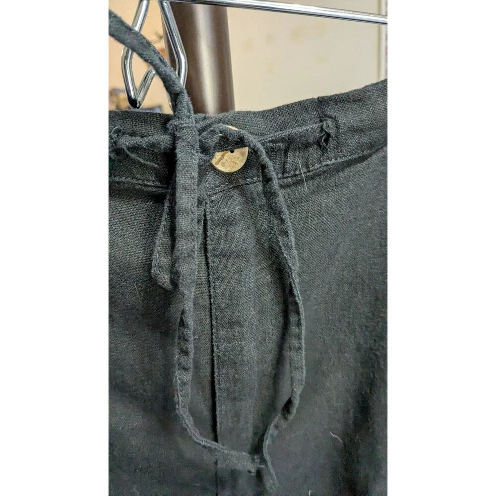 Lovetree Linen Blend Cargo Pant pulls at ankle tie at waist Small - Picture 3 of 7
